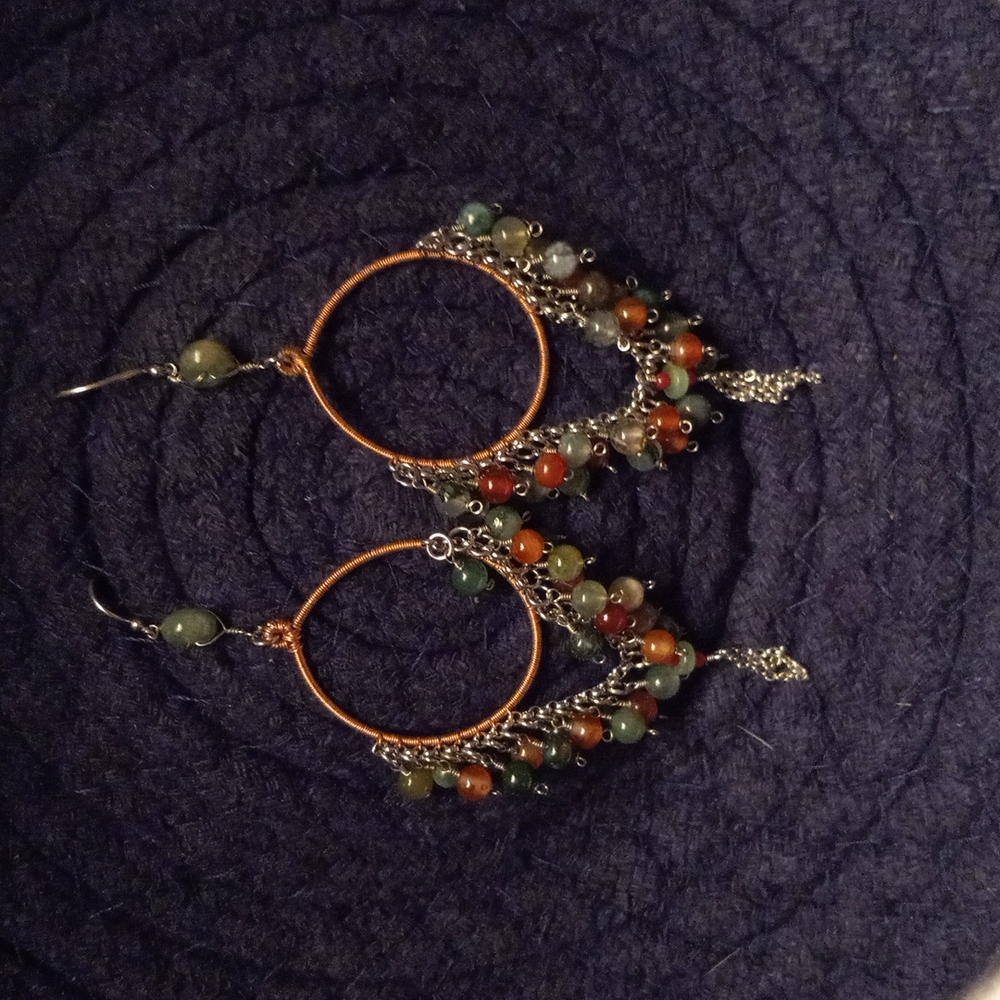Aventurine and carnelian earrings.